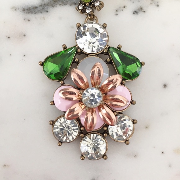 "Marielle" Earrings || Pink/Green Floral Statement - Picture 5 of 7